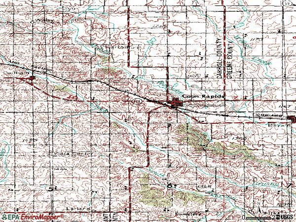 Zip code 50058 topographic map