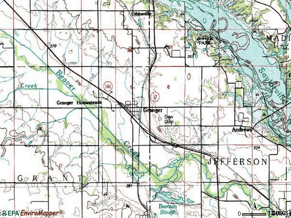 Zip code 50109 topographic map