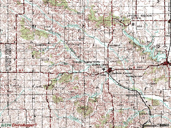 Zip code 50115 topographic map