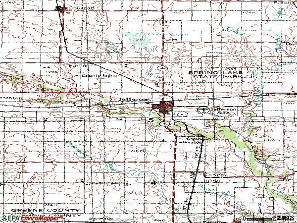 Zip code 50129 topographic map