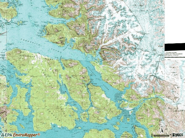 Zip code 99833 topographic map