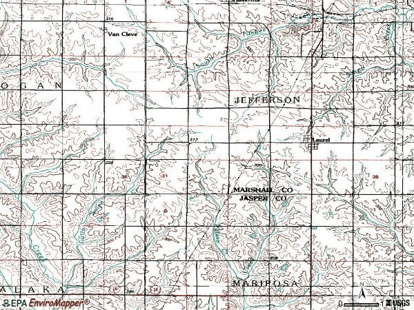 Zip code 50141 topographic map