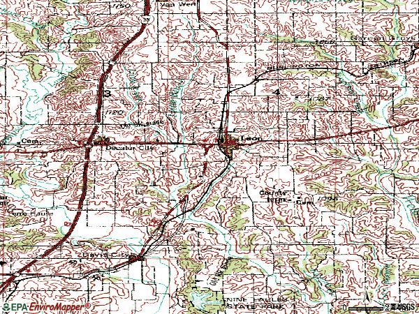 Zip code 50144 topographic map