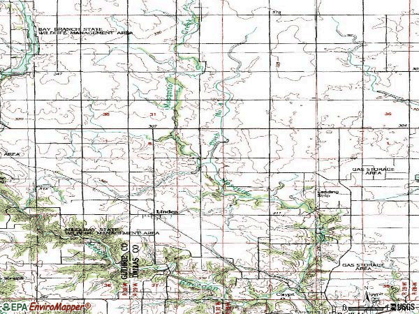 Zip code 50146 topographic map