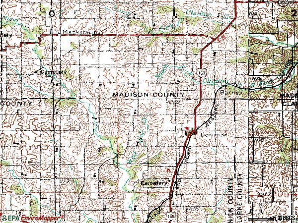 Zip code 50149 topographic map