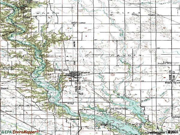 Zip code 50156 topographic map