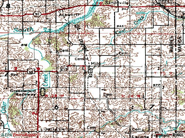 Zip code 50166 topographic map