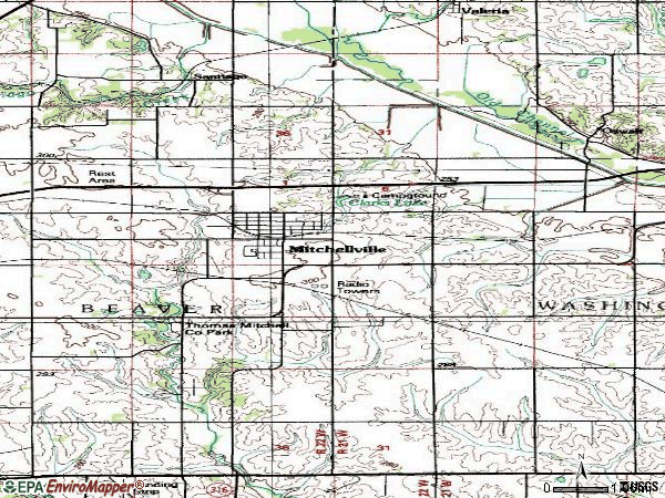 Zip code 50169 topographic map