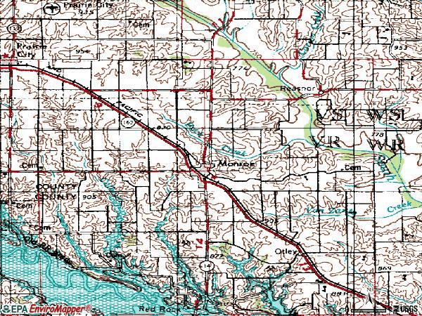 Zip code 50170 topographic map