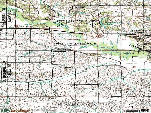 Zip code 50173 topographic map