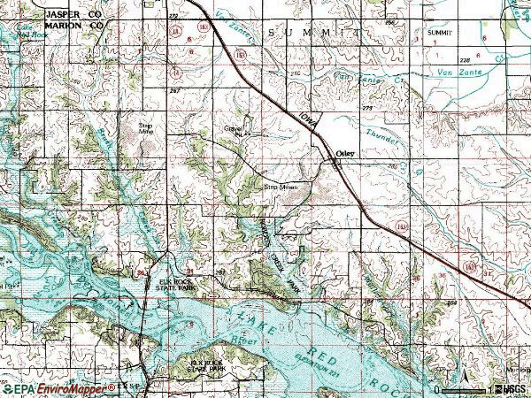 Zip code 50214 topographic map