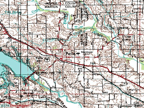 Zip code 50219 topographic map