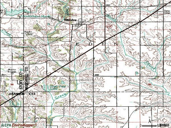 Zip code 50234 topographic map
