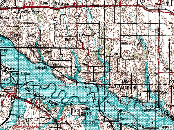 Zip code 50237 topographic map