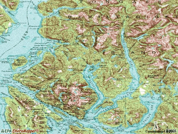 Zip code 99901 topographic map