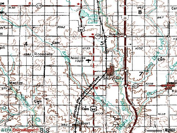 Zip code 50248 topographic map