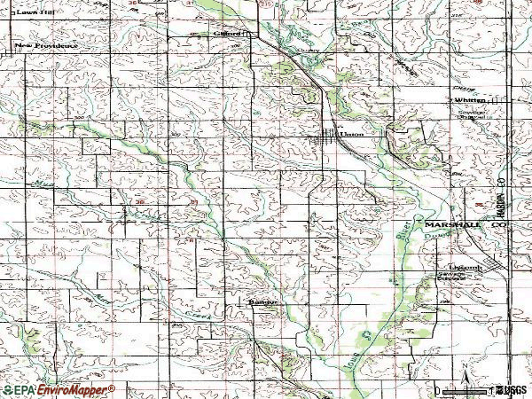 Zip code 50258 topographic map