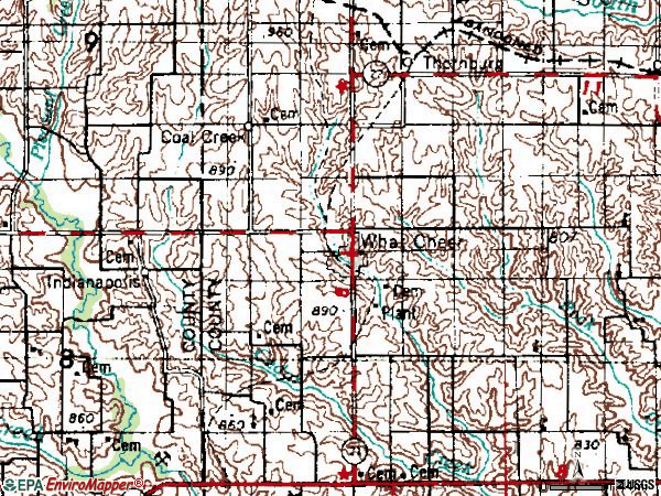Zip code 50268 topographic map