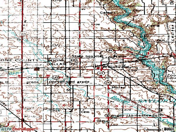 Zip code 50276 topographic map