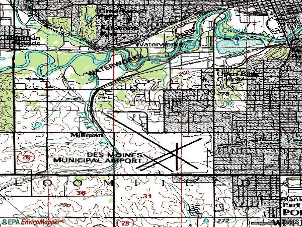 Zip code 50321 topographic map