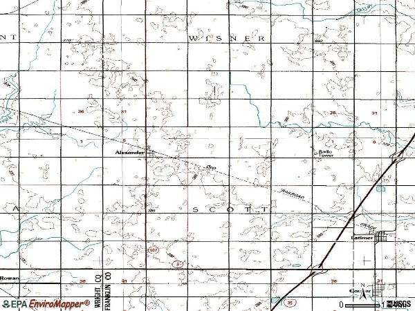 Zip code 50420 topographic map