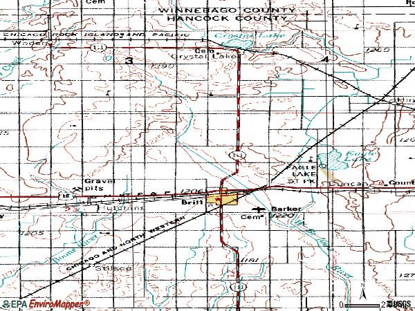 Zip code 50423 topographic map