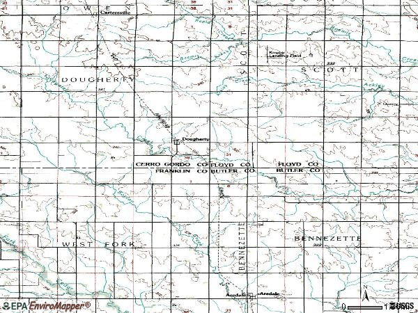 Zip code 50433 topographic map