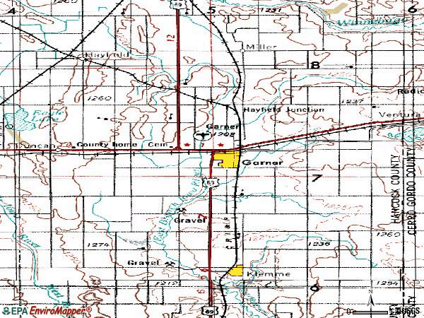 Zip code 50438 topographic map