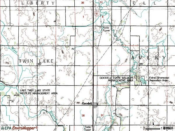 Zip code 50439 topographic map