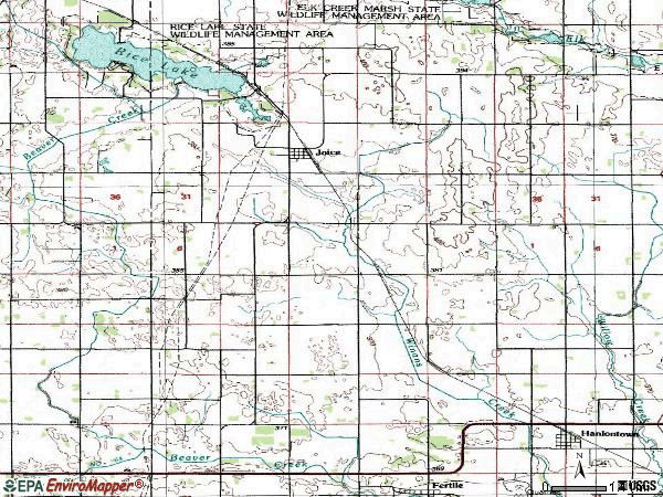 Zip code 50446 topographic map