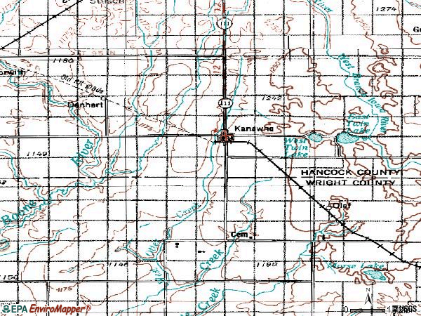 Zip code 50447 topographic map