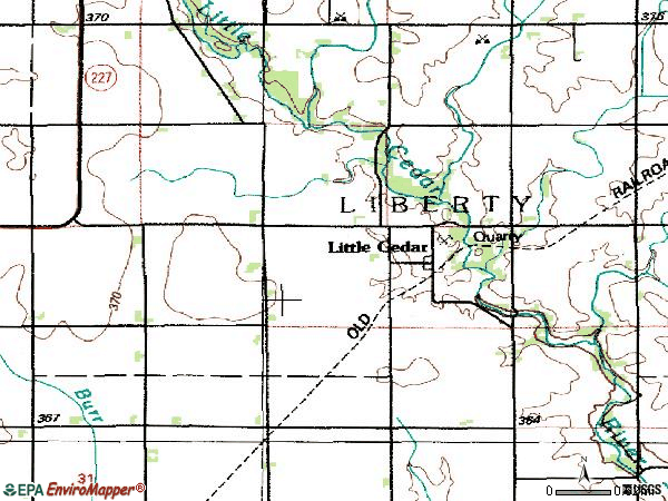 Zip code 50454 topographic map
