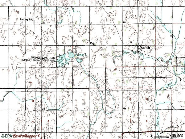 Zip code 50473 topographic map