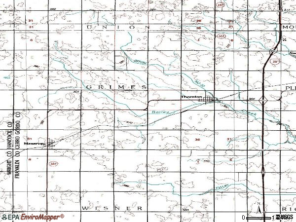 Zip code 50479 topographic map
