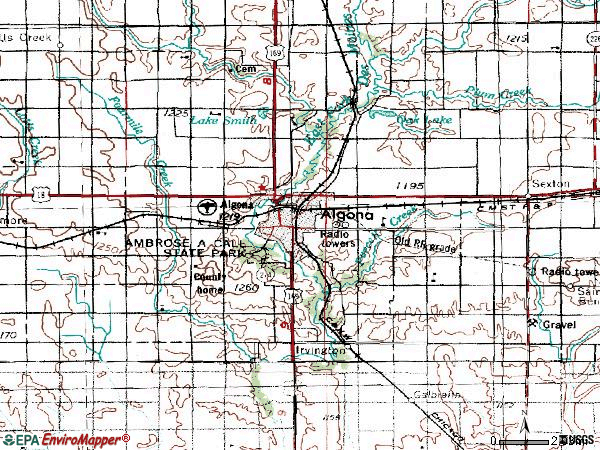 Zip code 50511 topographic map