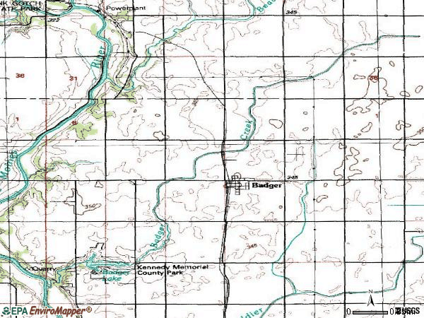 Zip code 50516 topographic map