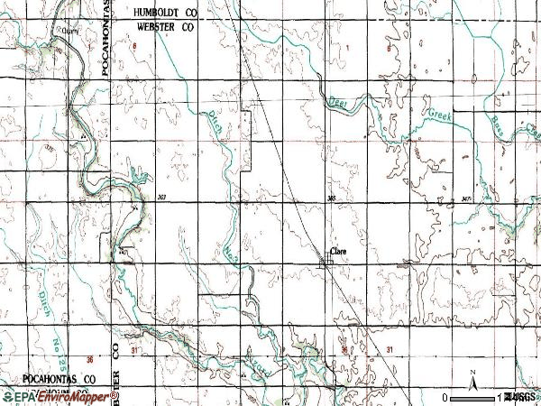 Zip code 50524 topographic map
