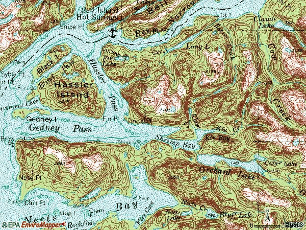 Zip code 99950 topographic map