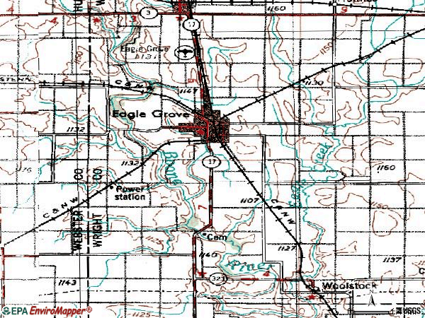Zip code 50533 topographic map