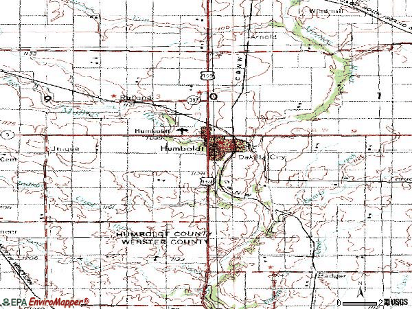 Zip code 50548 topographic map