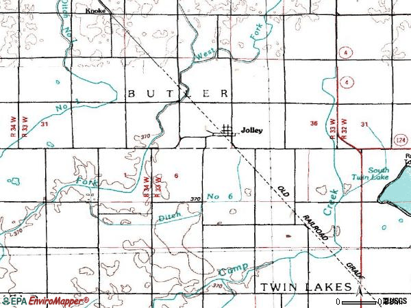 Zip code 50551 topographic map