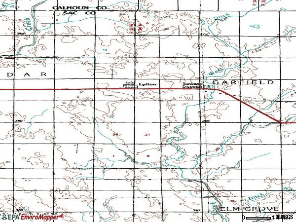 Zip code 50561 topographic map