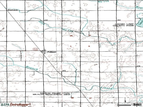 Zip code 50571 topographic map