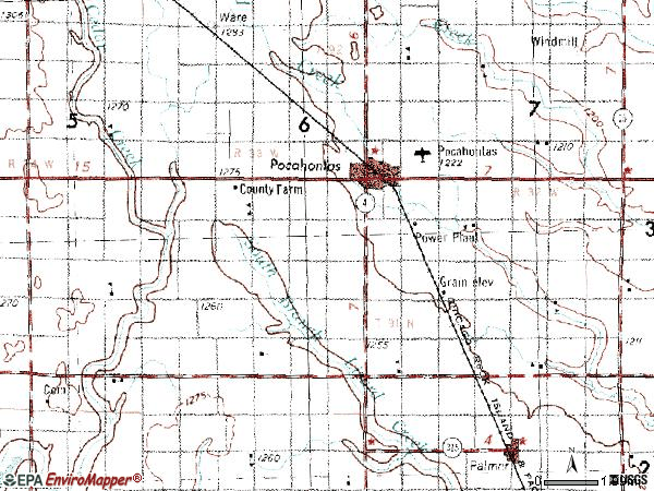 Zip code 50574 topographic map