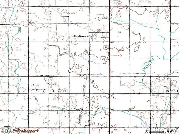 Zip code 50576 topographic map