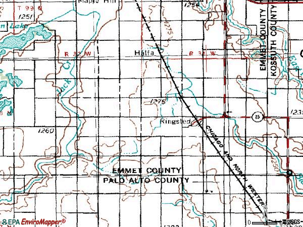 Zip code 50578 topographic map