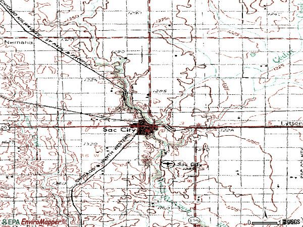 Zip code 50583 topographic map