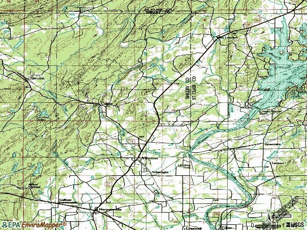 Zip code 35178 topographic map