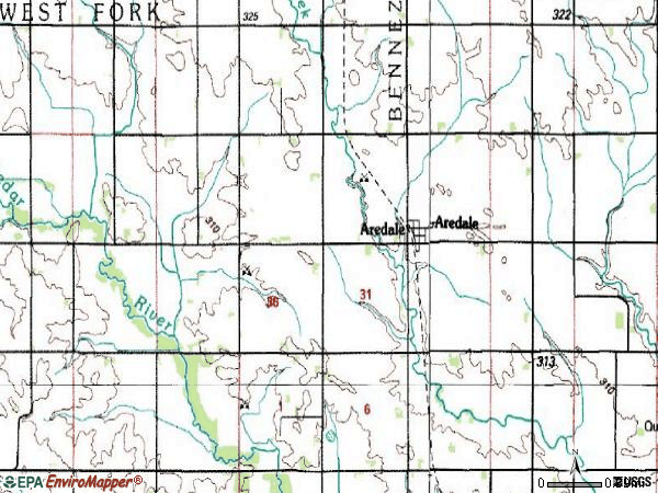 Zip code 50605 topographic map