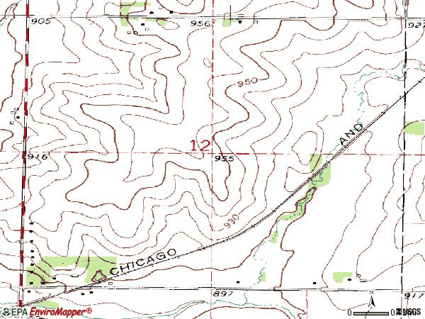 Zip code 50623 topographic map